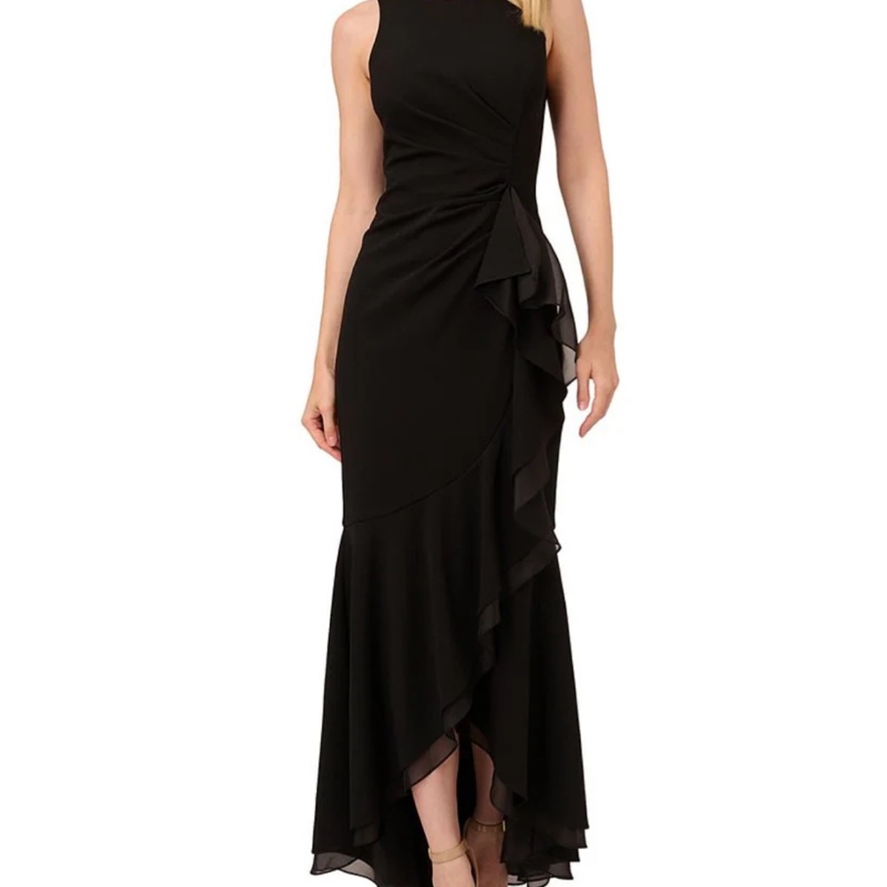 Elegant Hi-Lo Black Sleeveless Dress